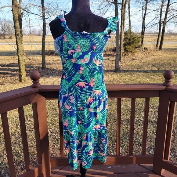 Wonder Nation Girls Smocked Sleeveless Maxi Dress Size 10/12 - Picture 7 of 14